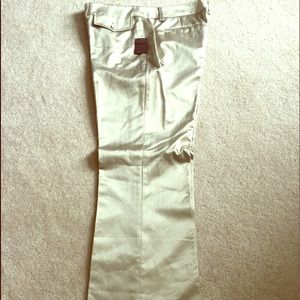 NWT Womens Pants Lustrous Sheen Ivory Color Wide
